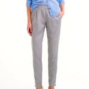 J. Crew Grey Wool Blend Harlow Pull On Elasticwaist Pants Lined Size 14